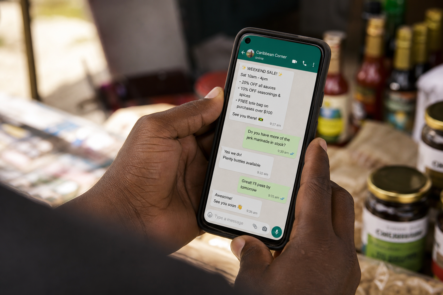 Chat close: price, deposit, delivery in-thread